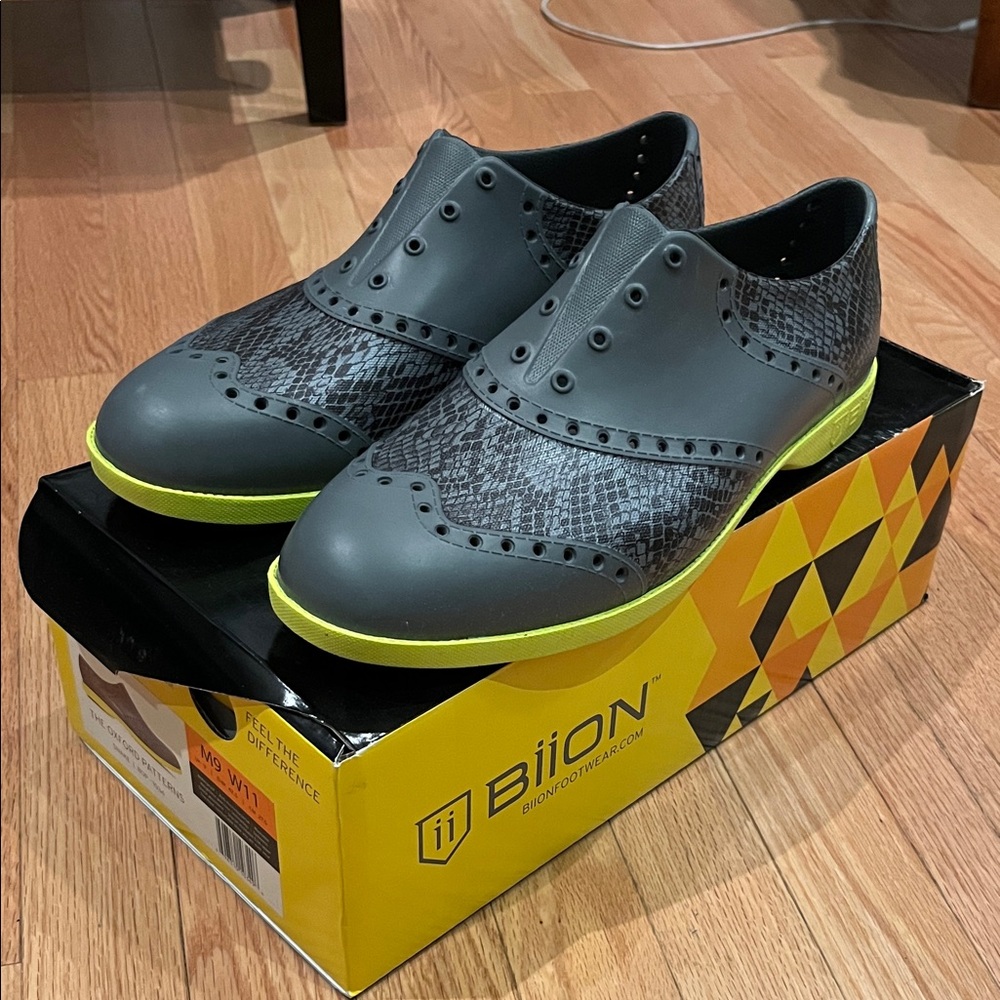 Men's GOLF SHOE Gray and Yellow